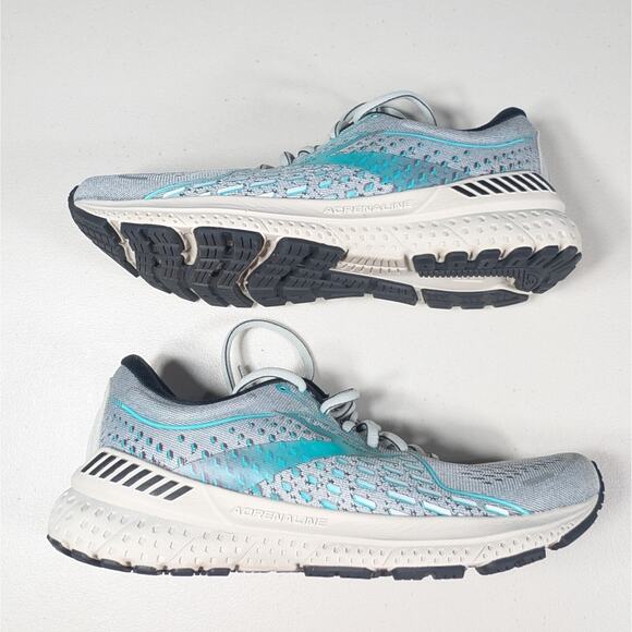 Brooks Adrenaline Shoes Women’s Size 8 Blue Gray Aqua Walking Running - Picture 7 of 9